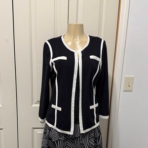 Misook Black and White Trim Blazer